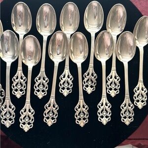 Set of 12 Sterling Demitasse Spoons
